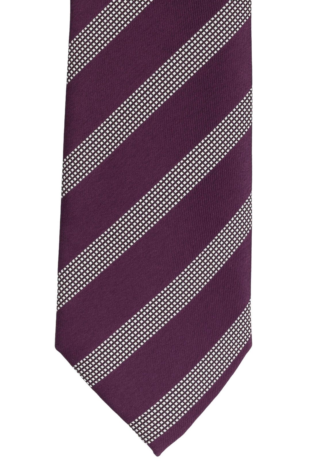 Purple Striped Microfiber Necktie for Men