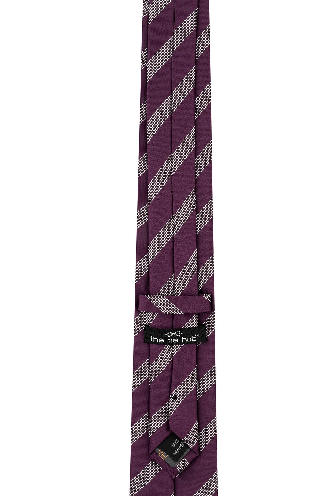 Purple Striped Microfiber Necktie for Men