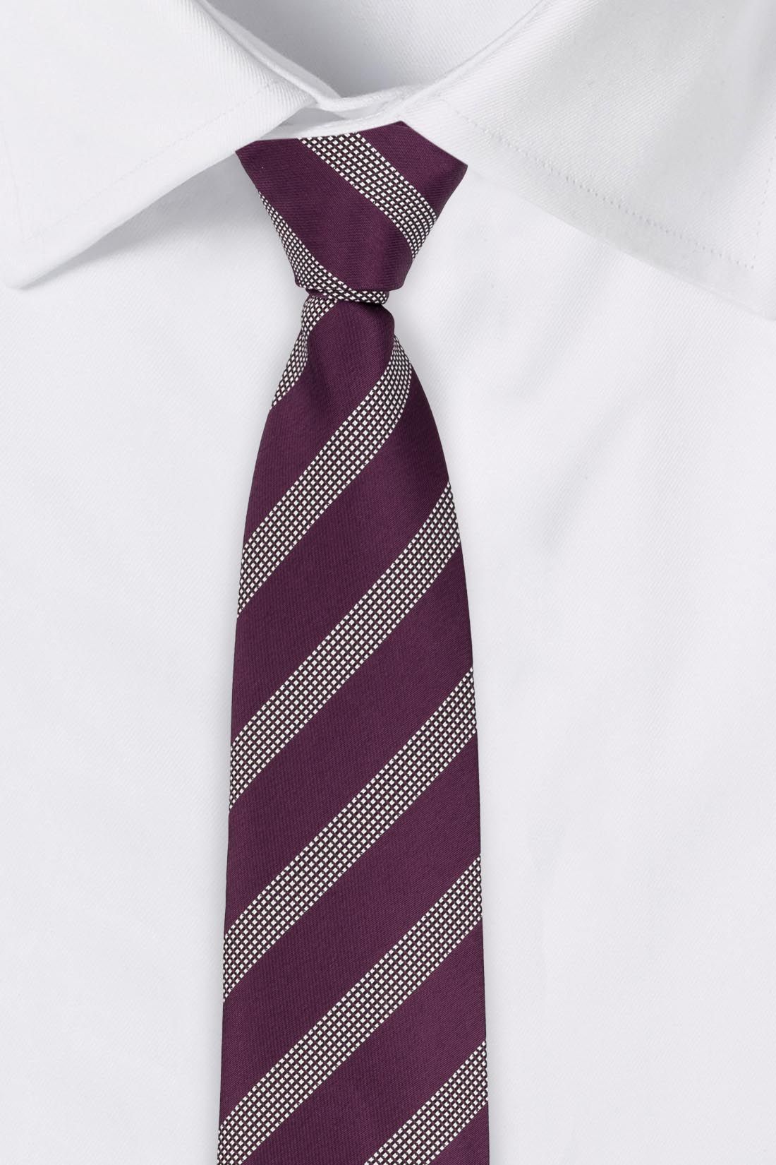 Purple Striped Microfiber Necktie for Men