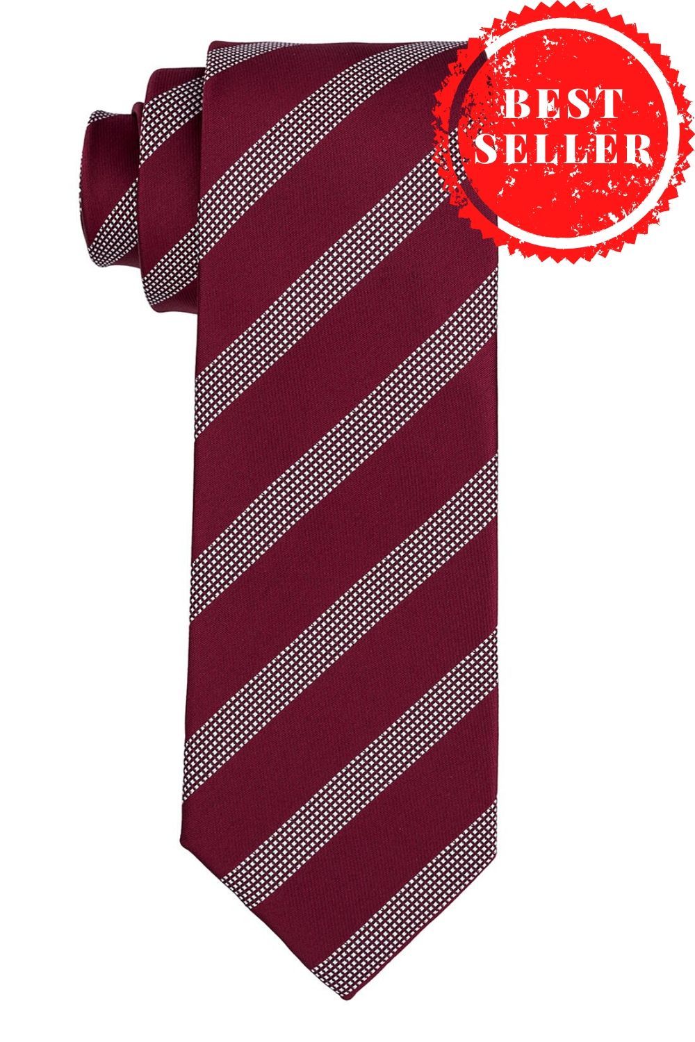 Red Striped Microfiber Necktie for Men