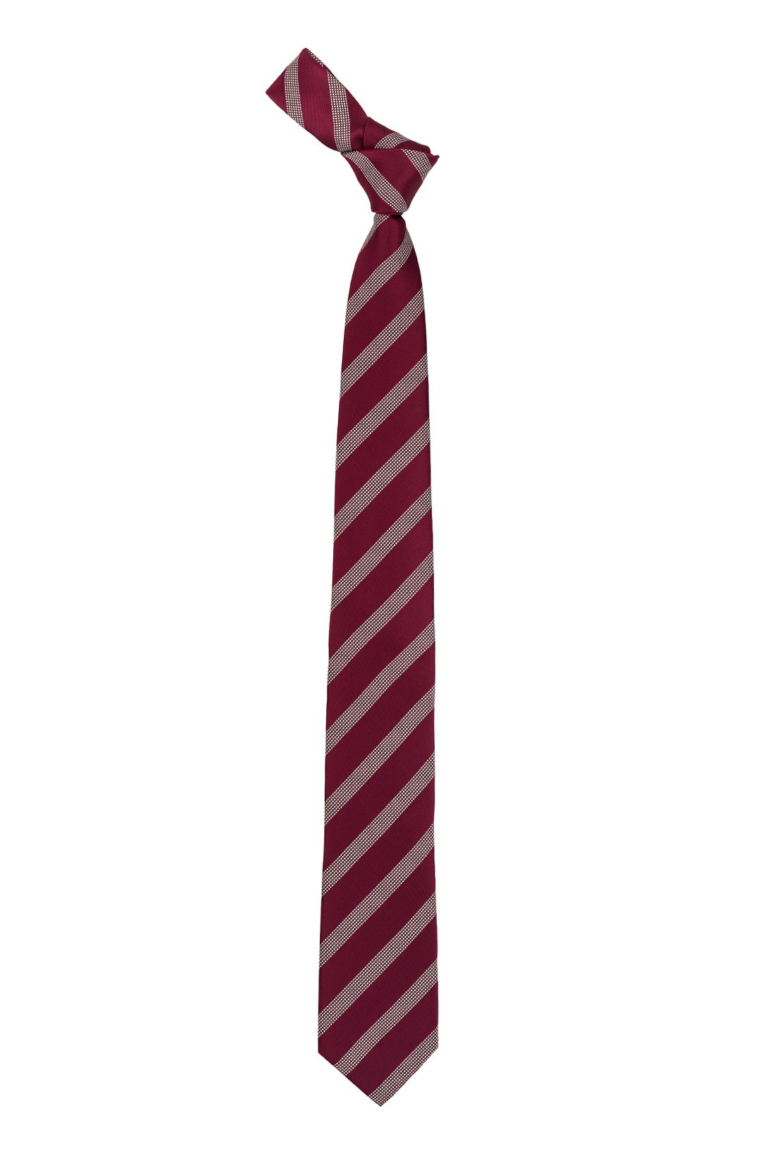 Red Striped Microfiber Necktie for Men