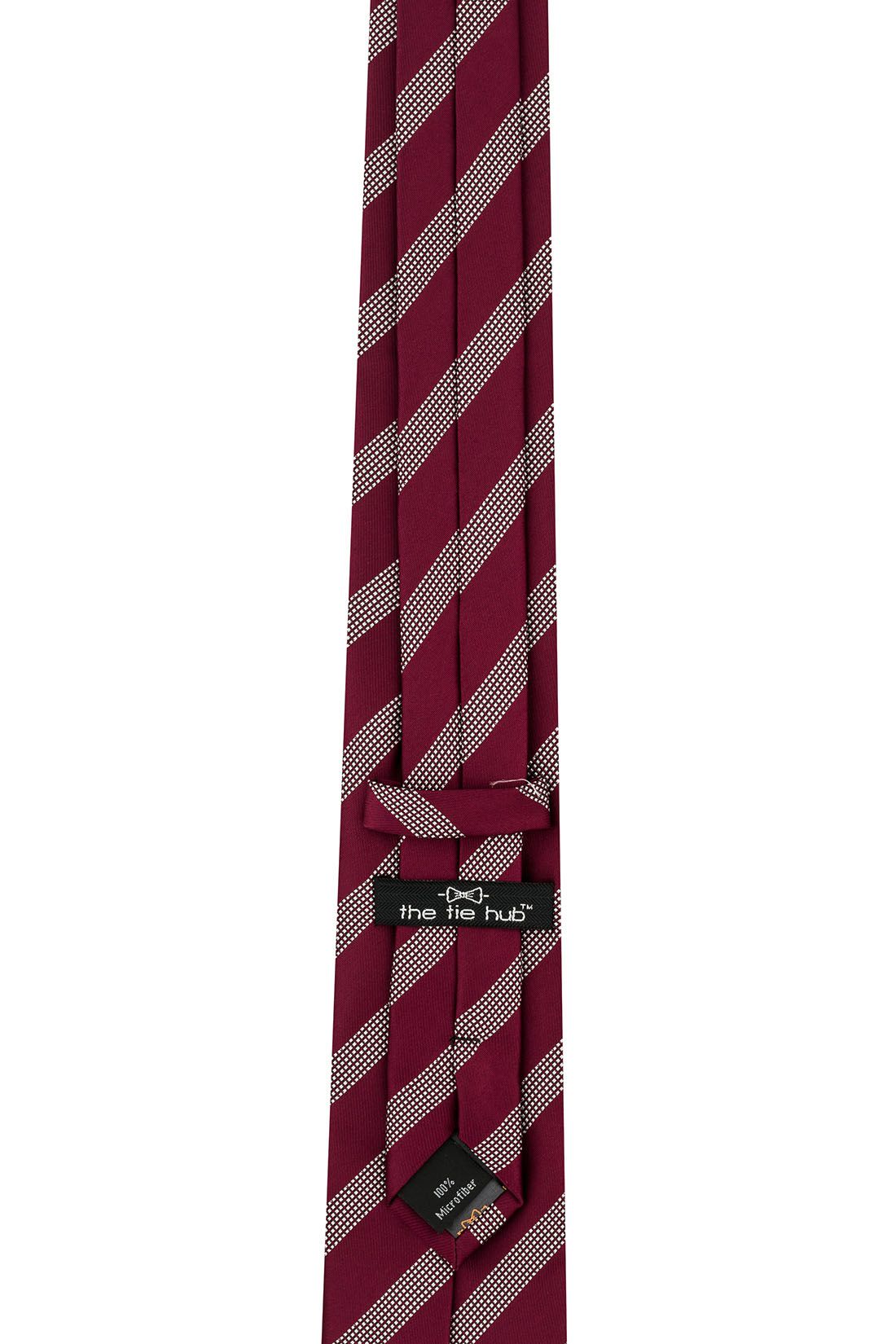 Red Striped Microfiber Necktie for Men