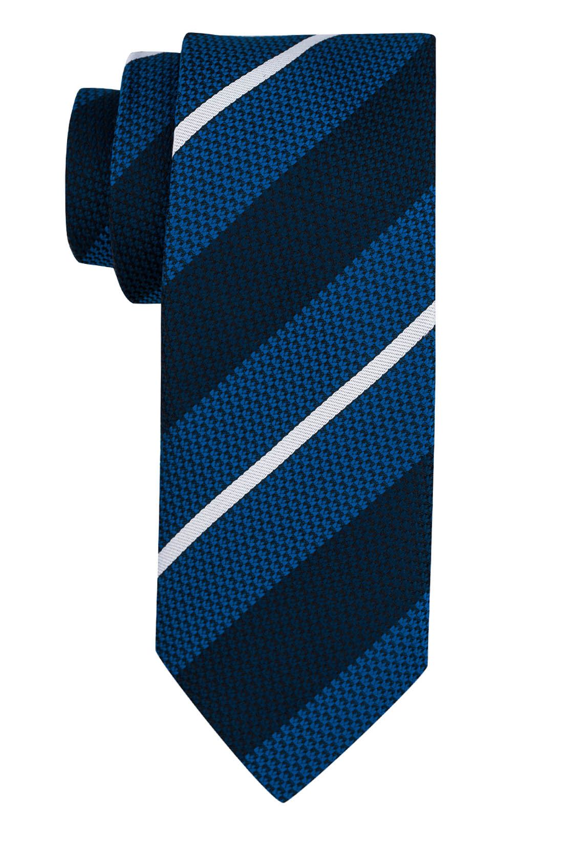 Blue Striped Microfiber Necktie for Men