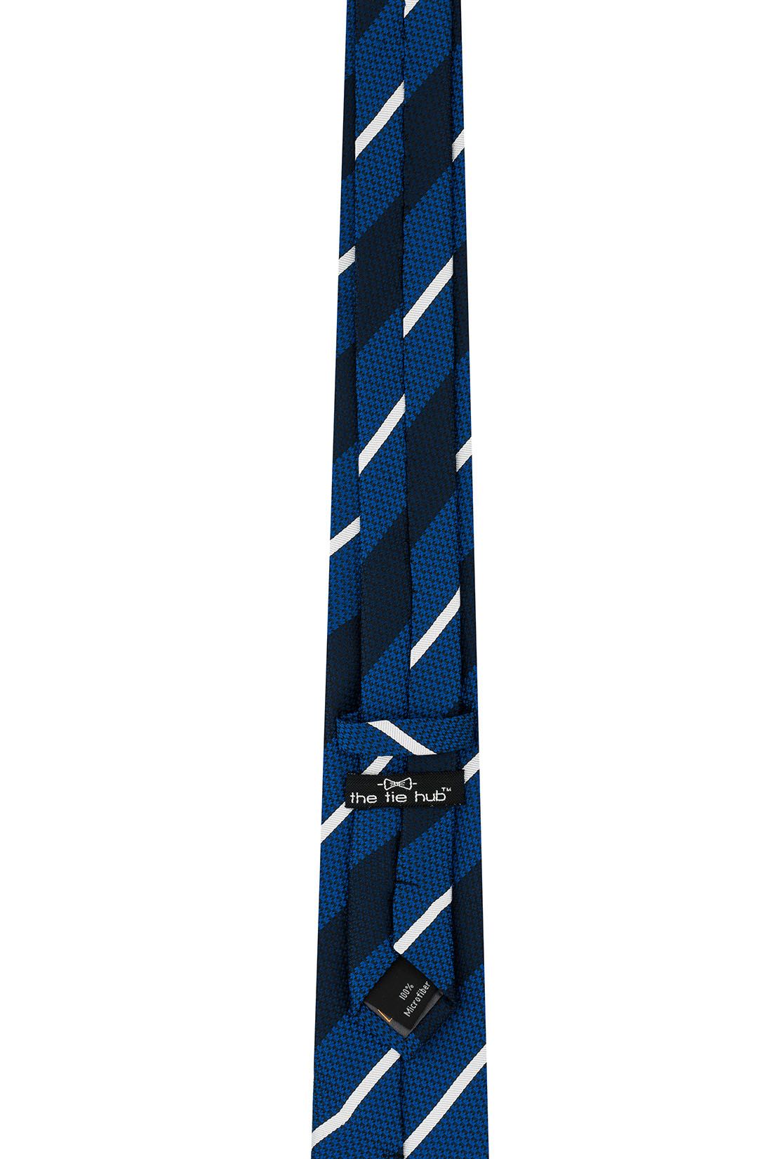 Blue Striped Microfiber Necktie for Men