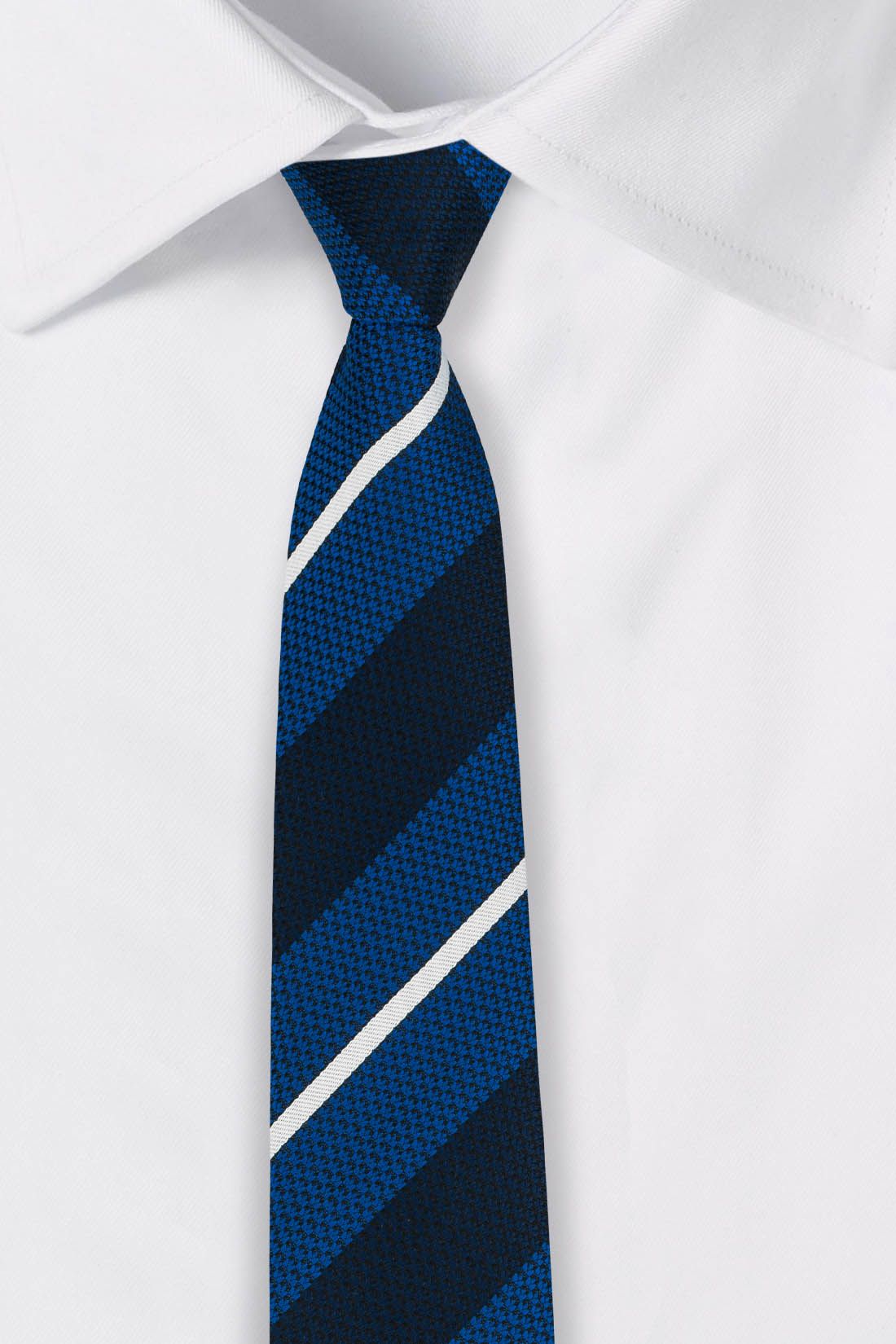 Blue Striped Microfiber Necktie for Men
