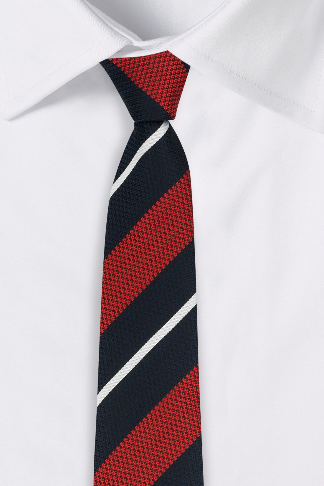 Red Striped Microfiber Necktie for Men