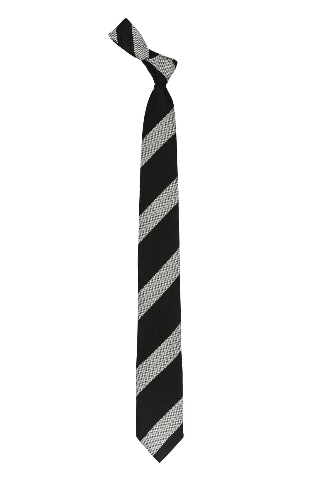 Black Striped Microfiber Necktie for Men