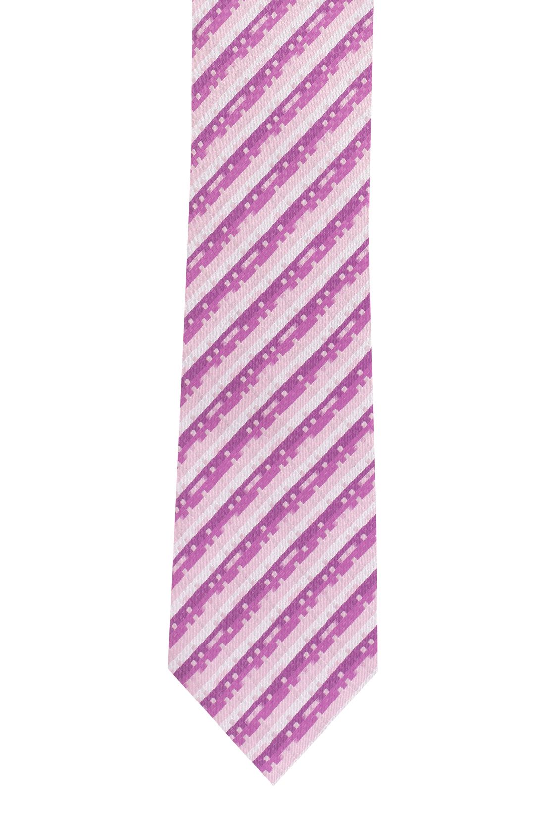 Pink Striped Silk Necktie for Men