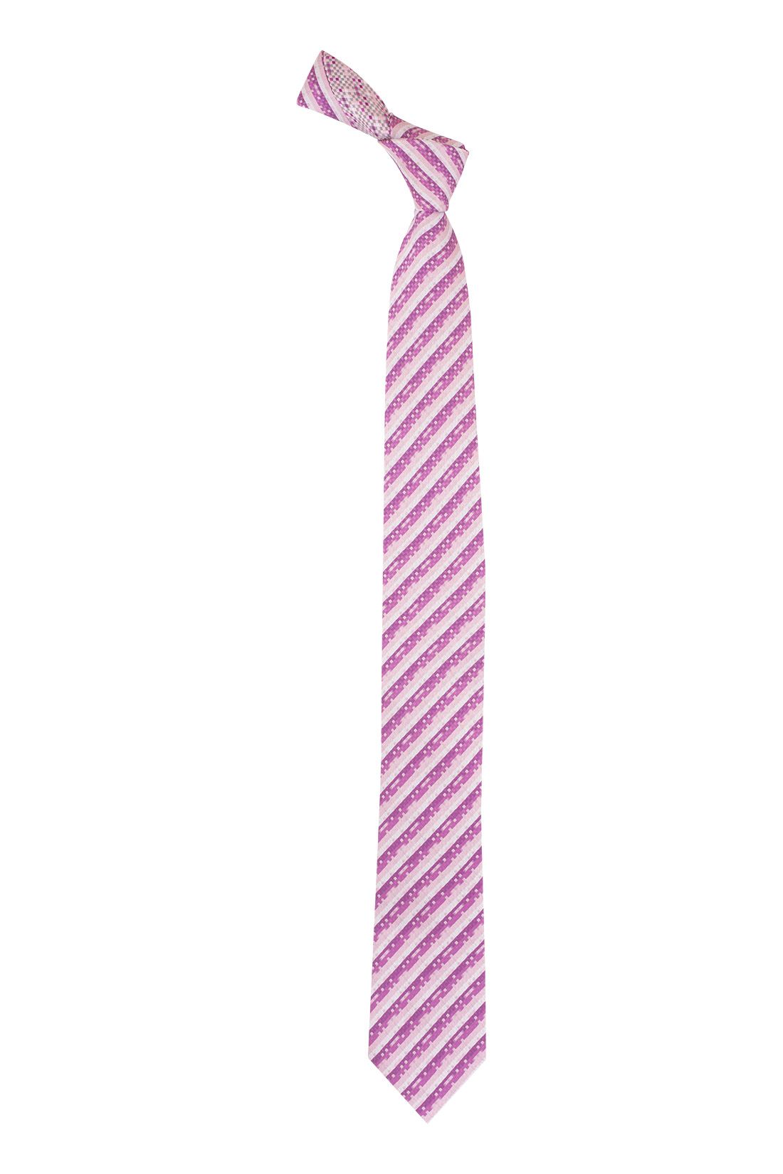 Pink Striped Silk Necktie for Men