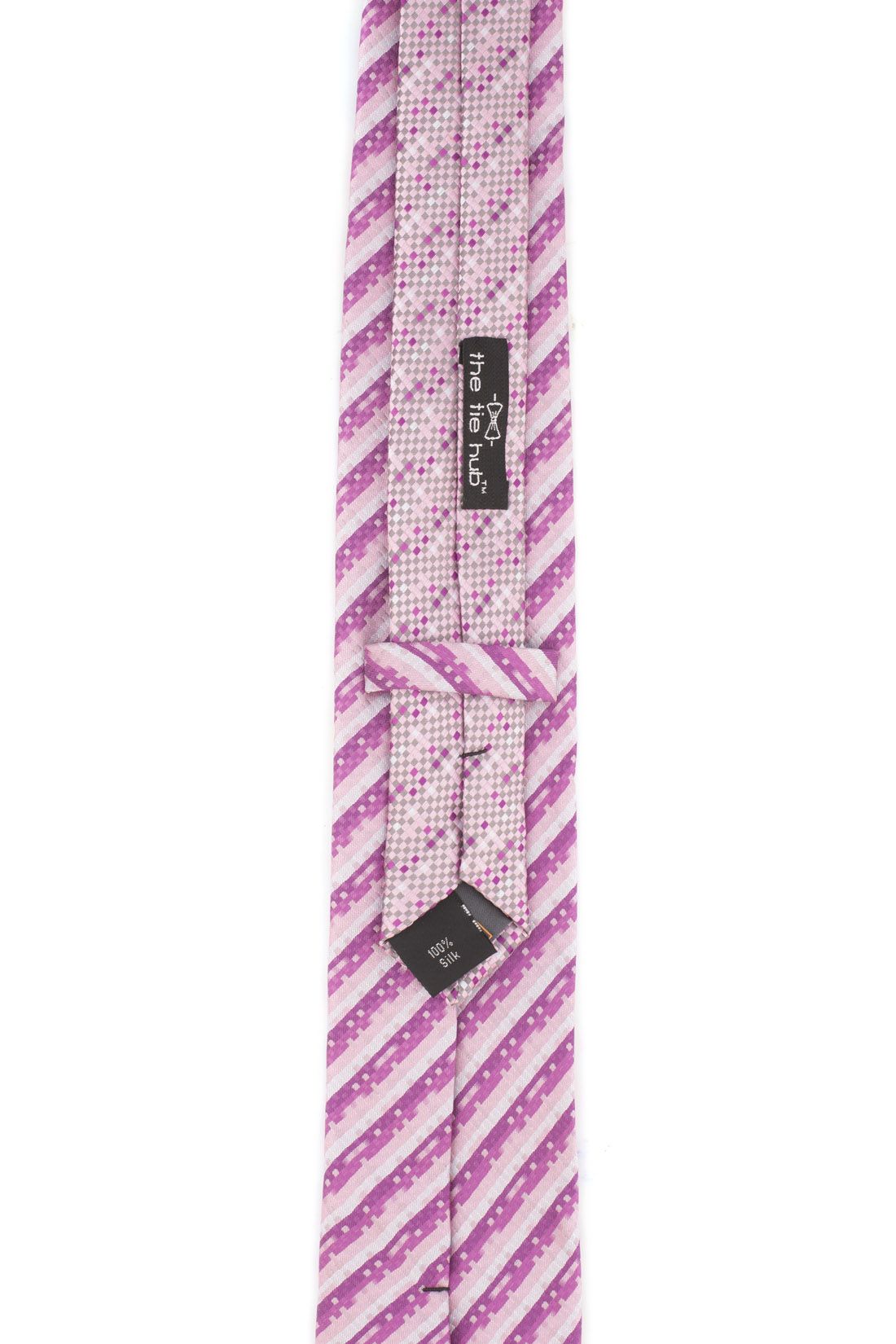 Pink Striped Silk Necktie for Men