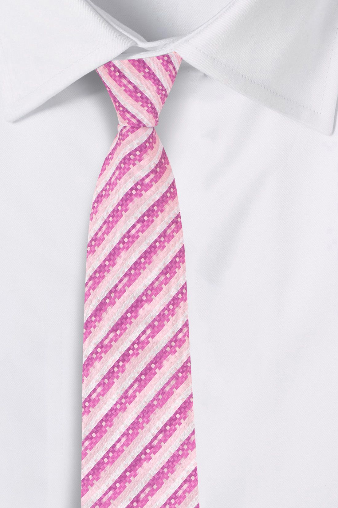 Pink Striped Silk Necktie for Men