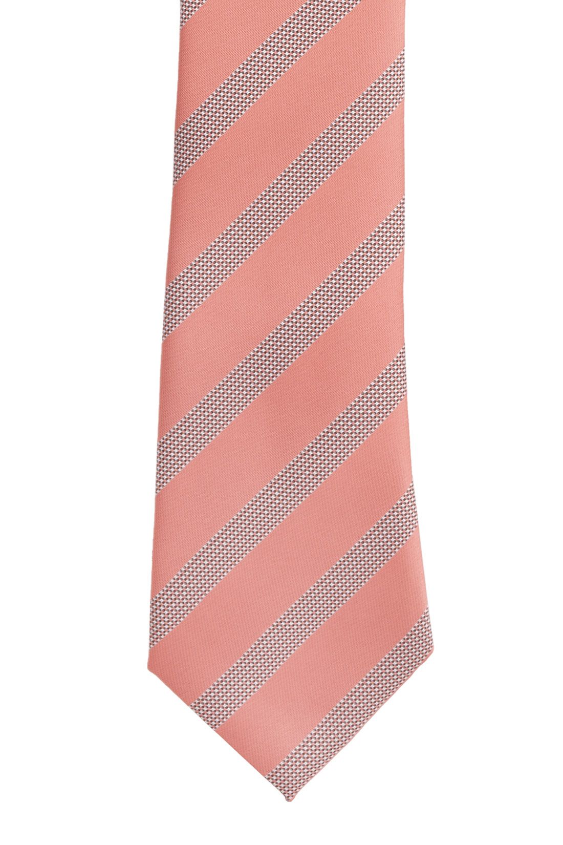 Pink Striped Microfiber Necktie for Men