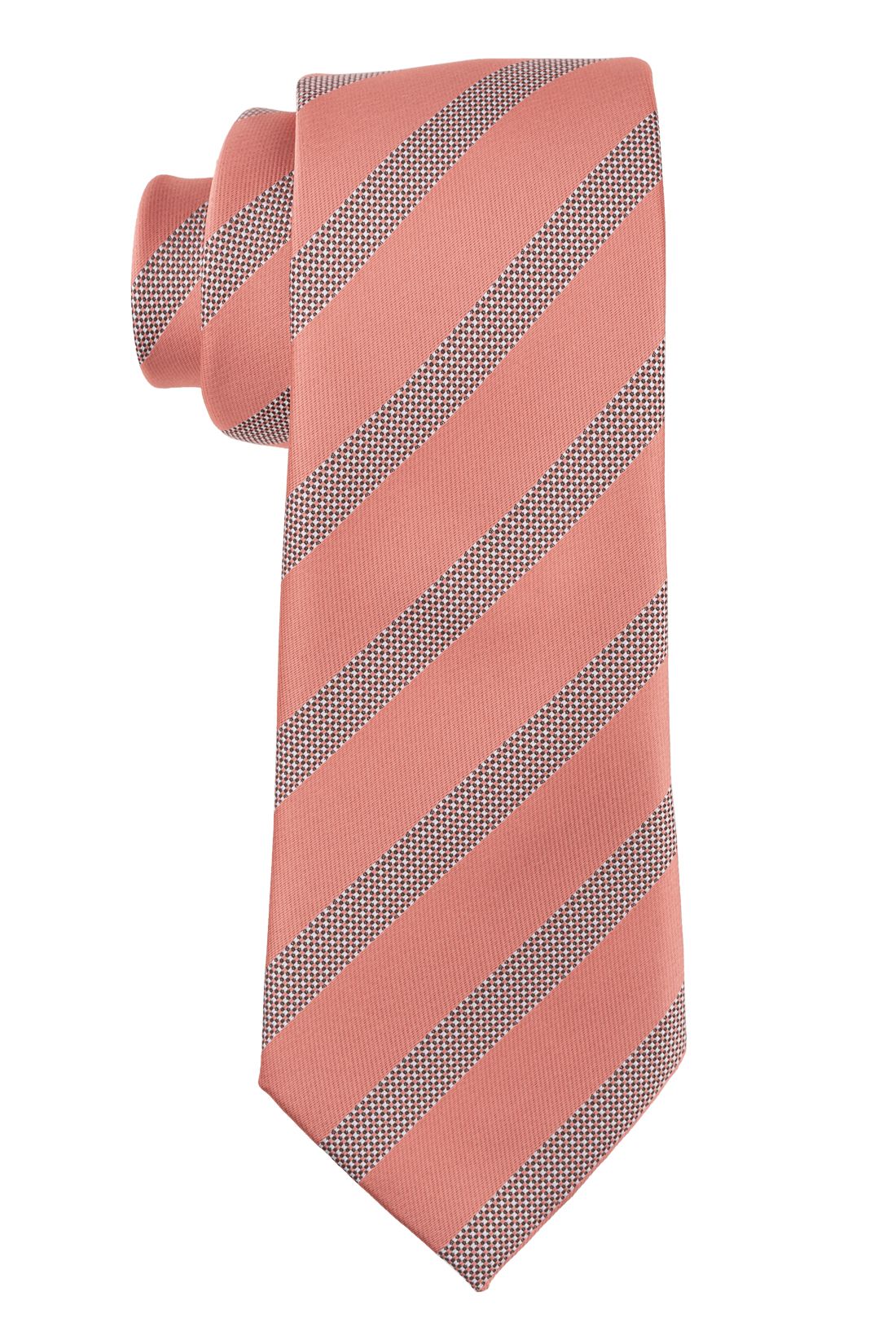 Pink Striped Microfiber Necktie for Men