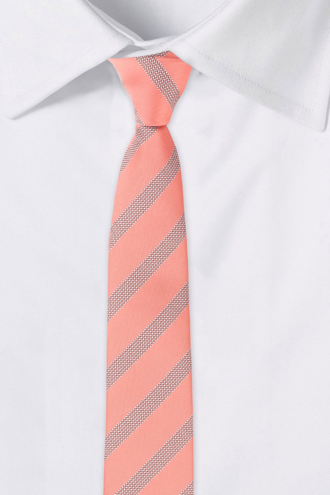 Pink Striped Microfiber Necktie for Men