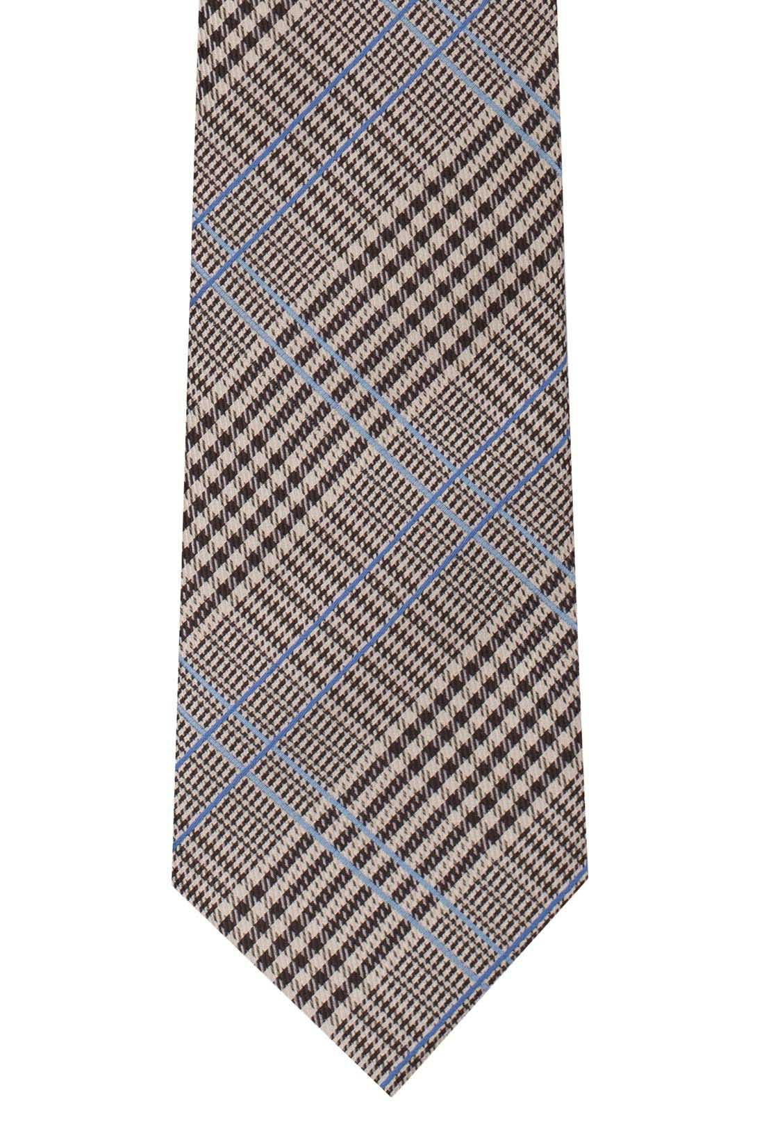 Yellow Checkered Microfiber Necktie for Men