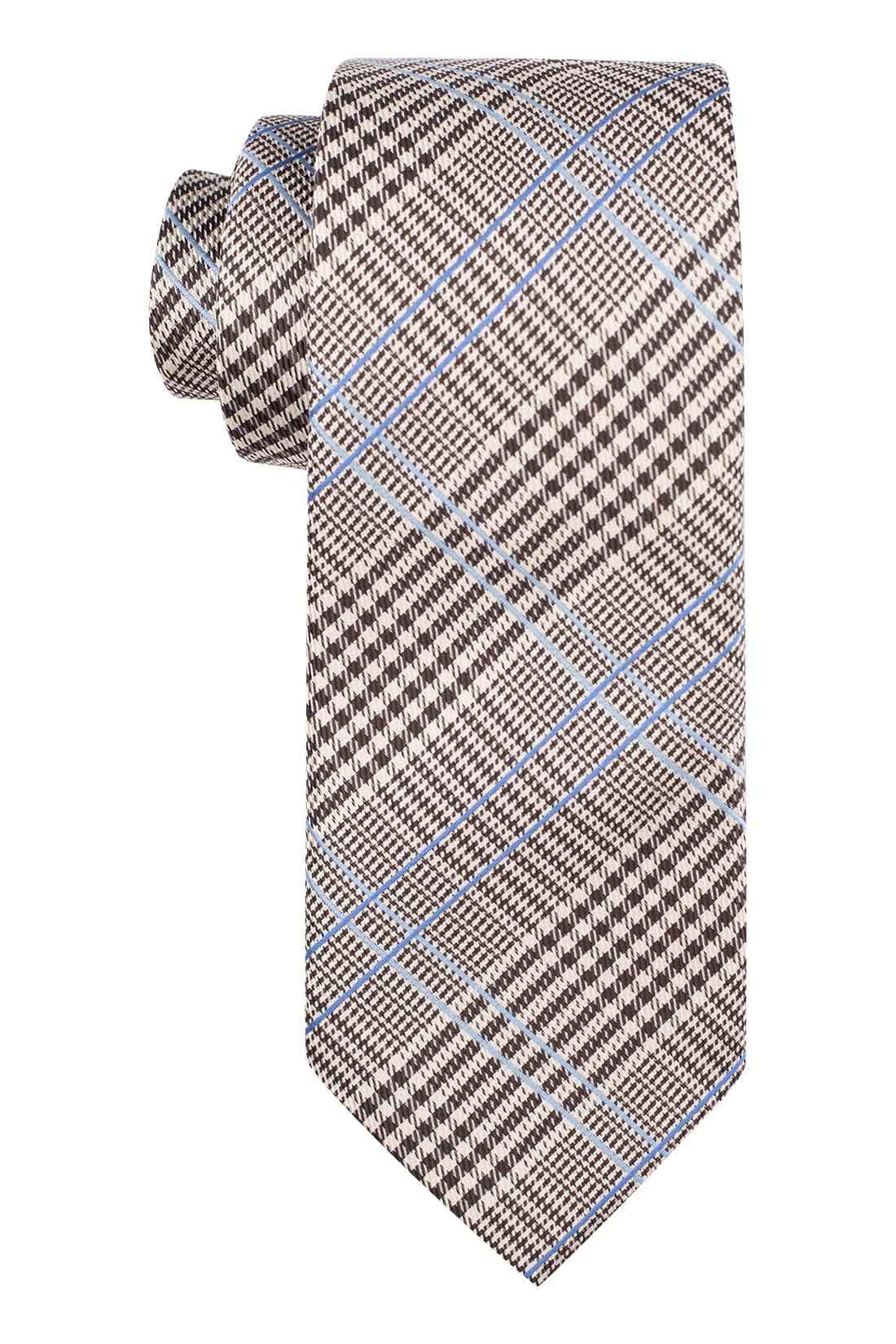Yellow Checkered Microfiber Necktie for Men