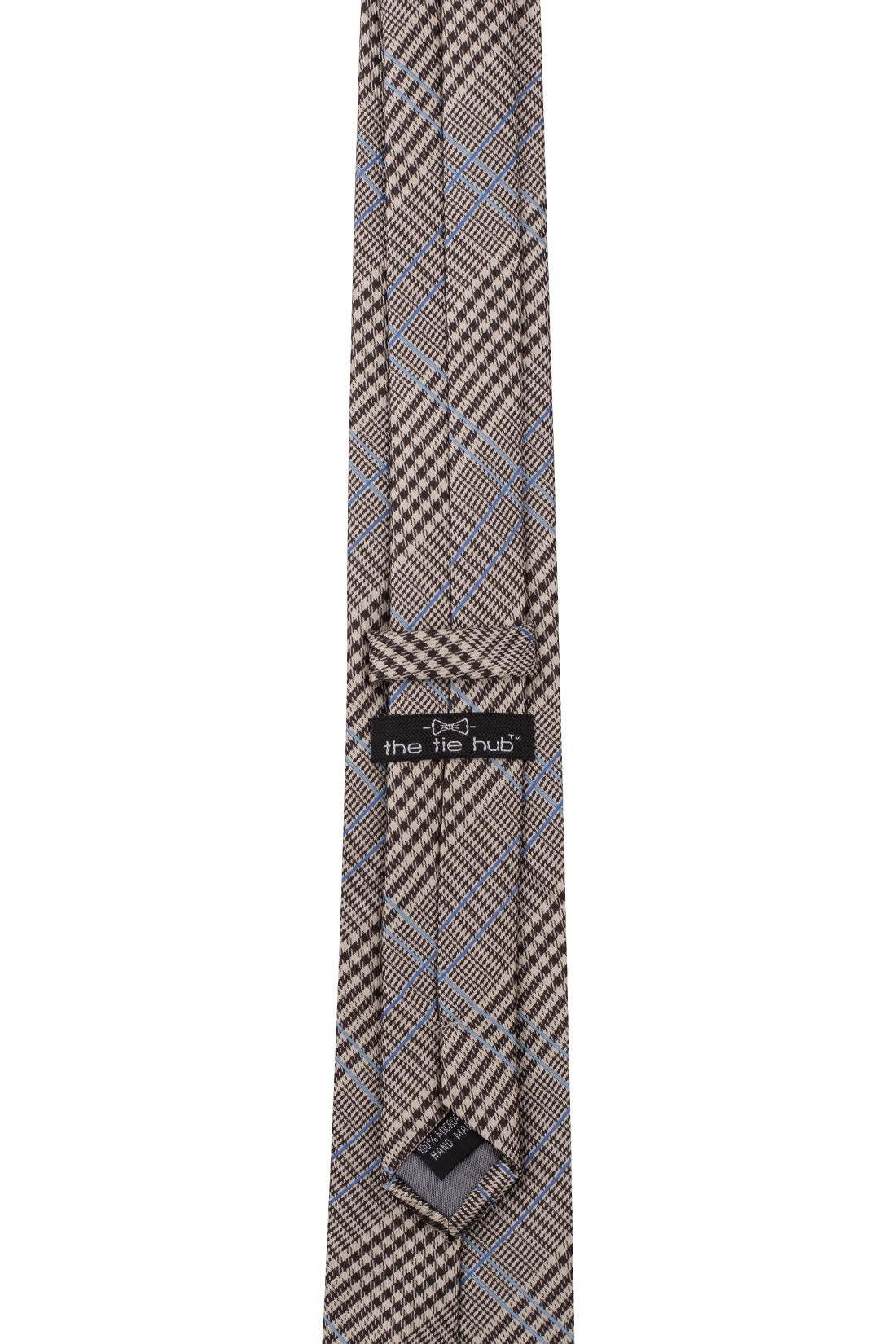 Yellow Checkered Microfiber Necktie for Men