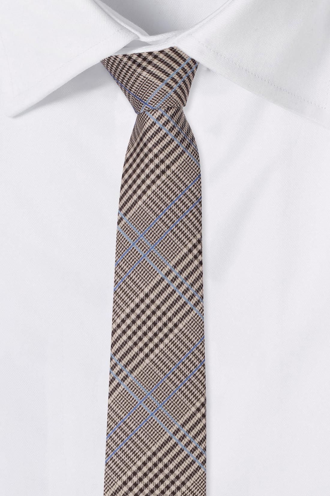 Yellow Checkered Microfiber Necktie for Men