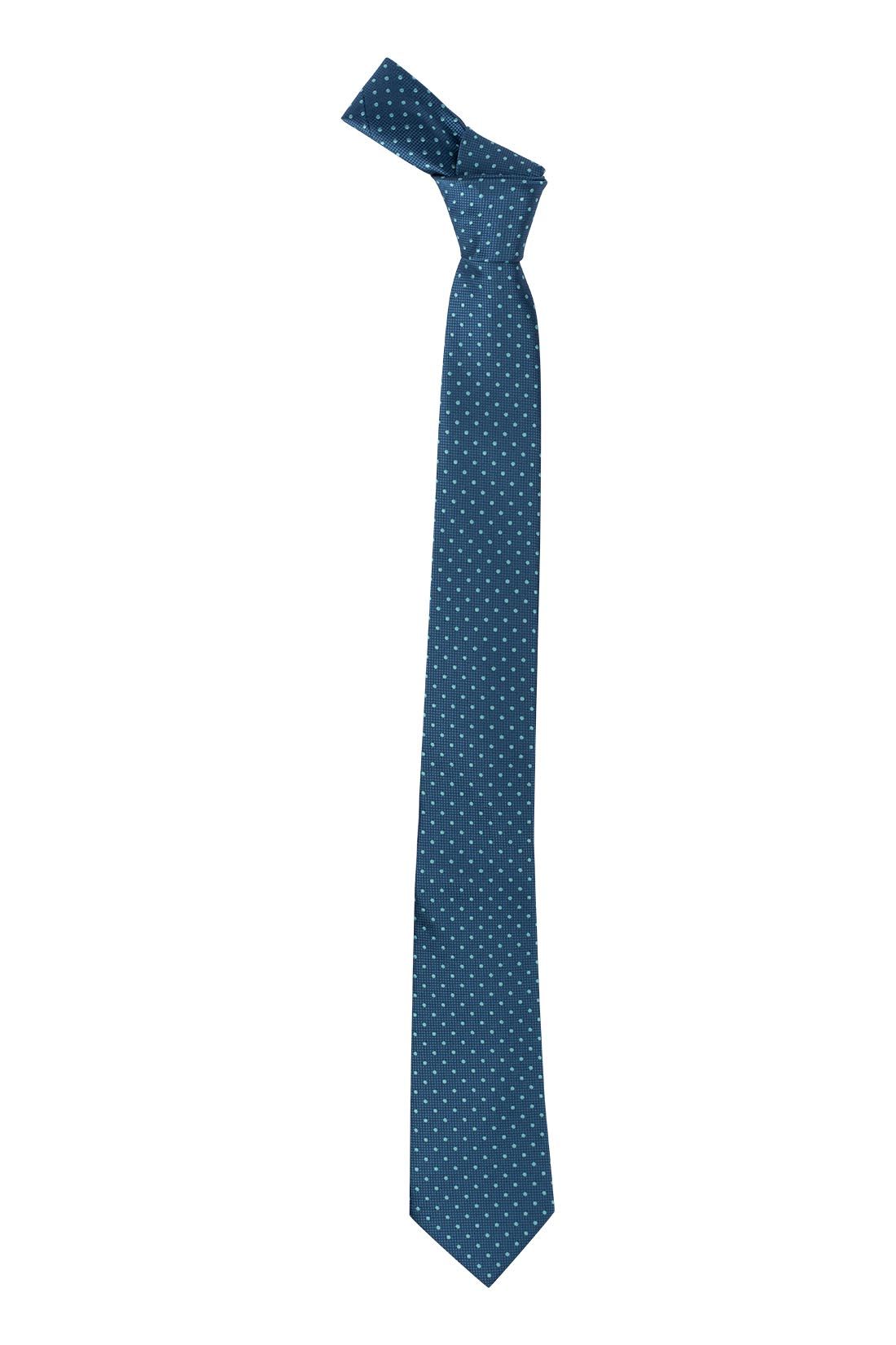Blue Polka Dot Microfiber Necktie for Men