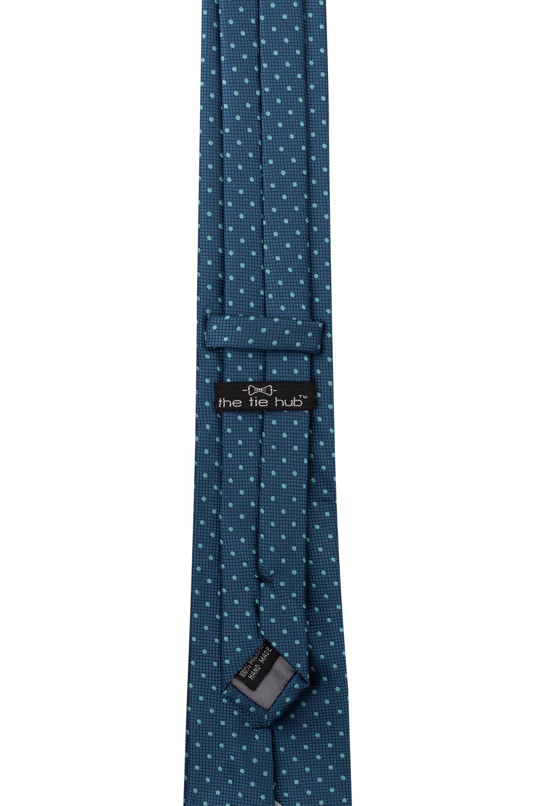 Blue Polka Dot Microfiber Necktie for Men