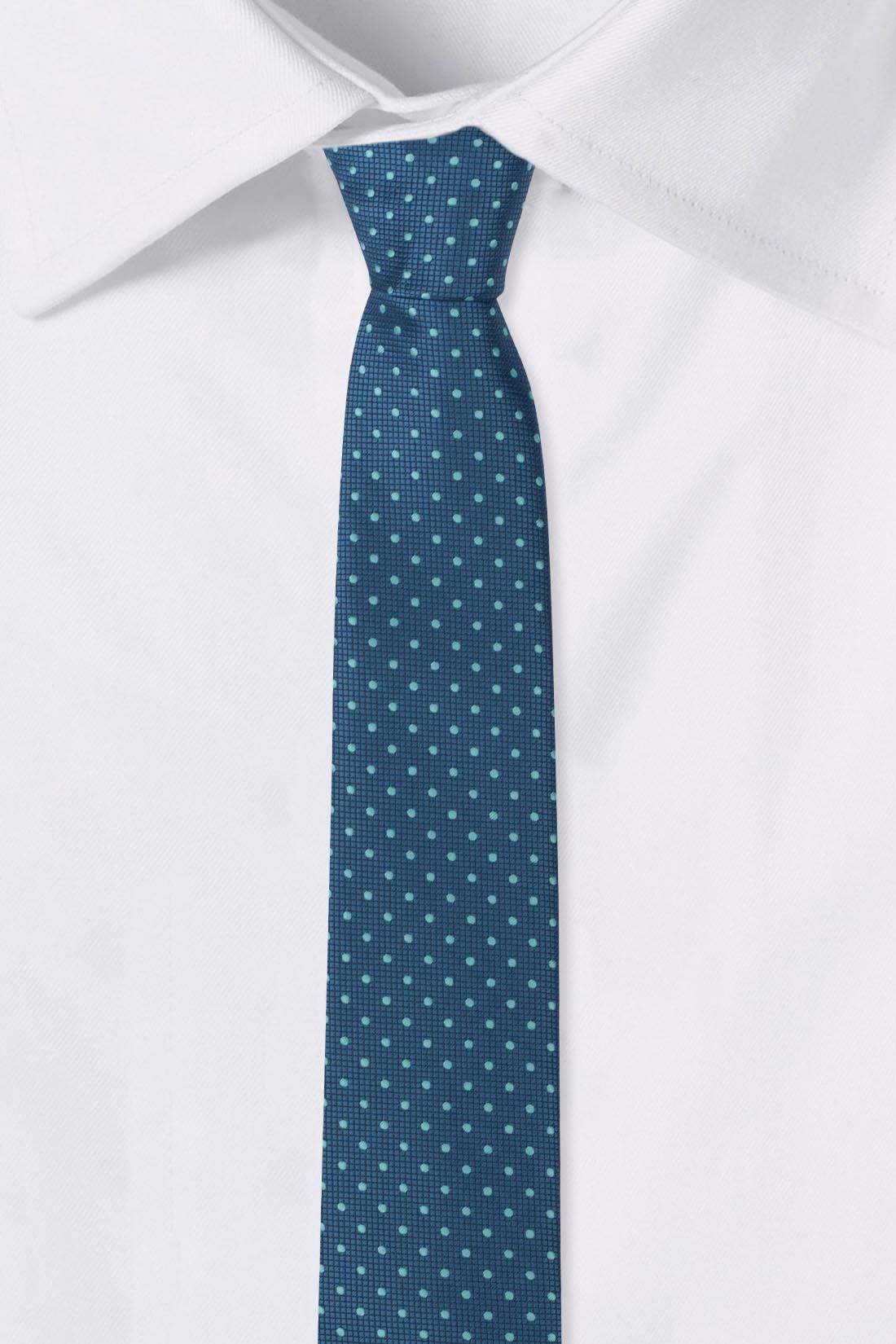 Blue Polka Dot Microfiber Necktie for Men