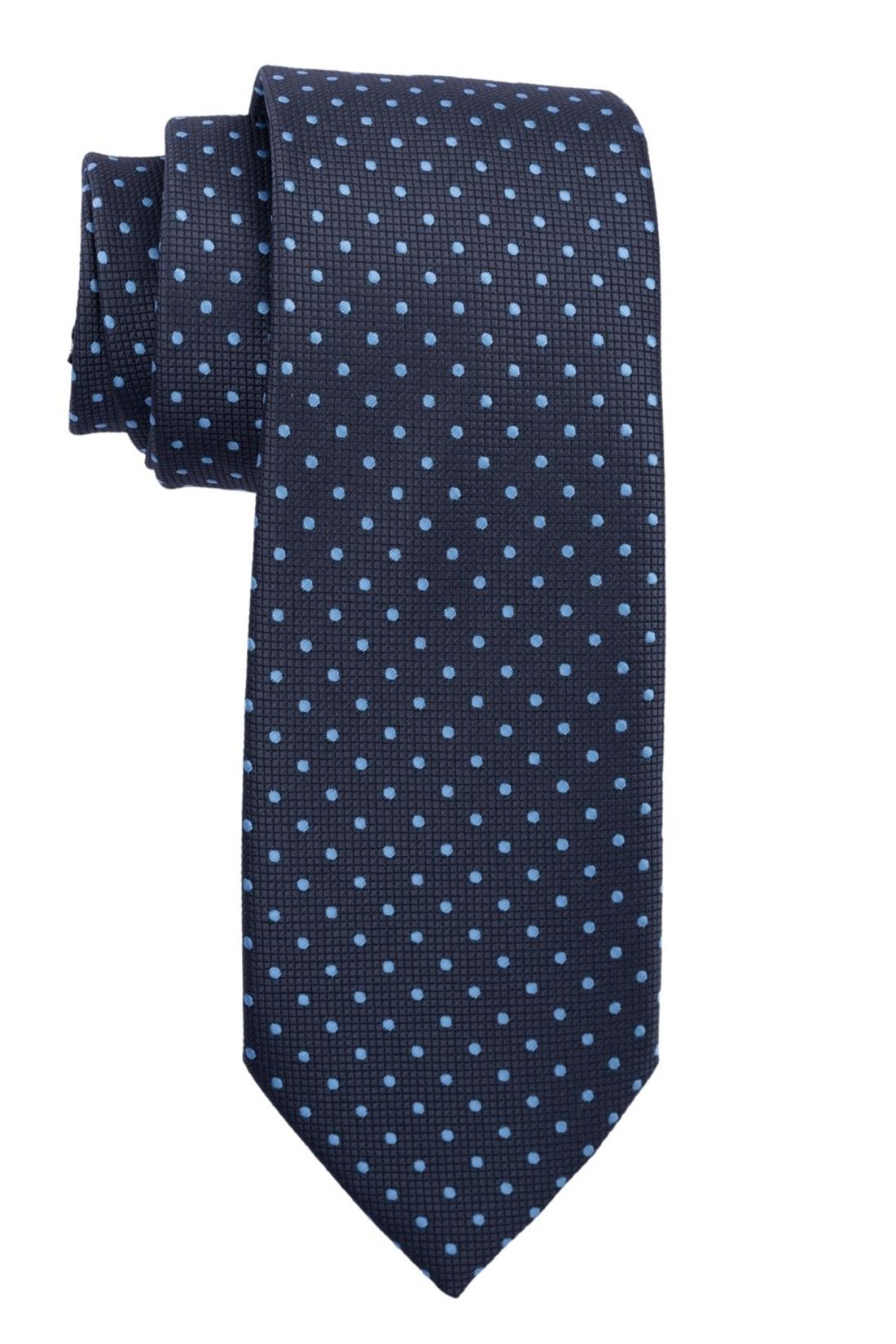 Blue Polka Dot Microfiber Necktie for Men