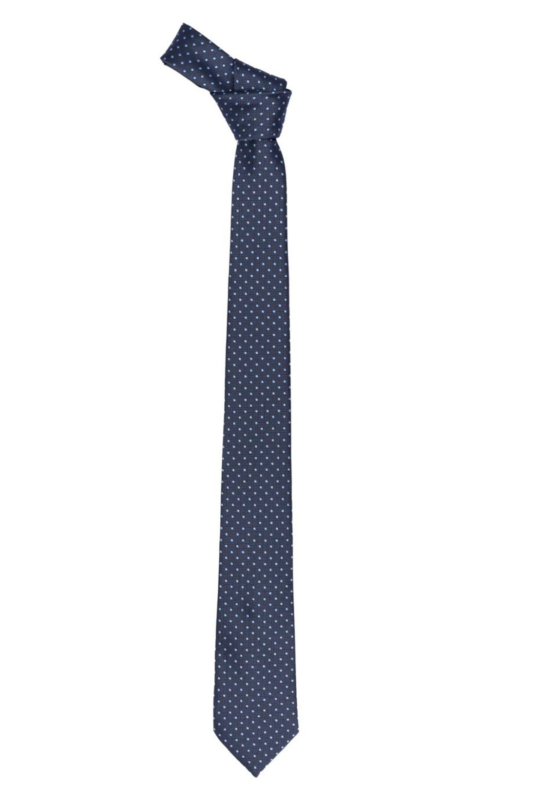 Blue Polka Dot Microfiber Necktie for Men