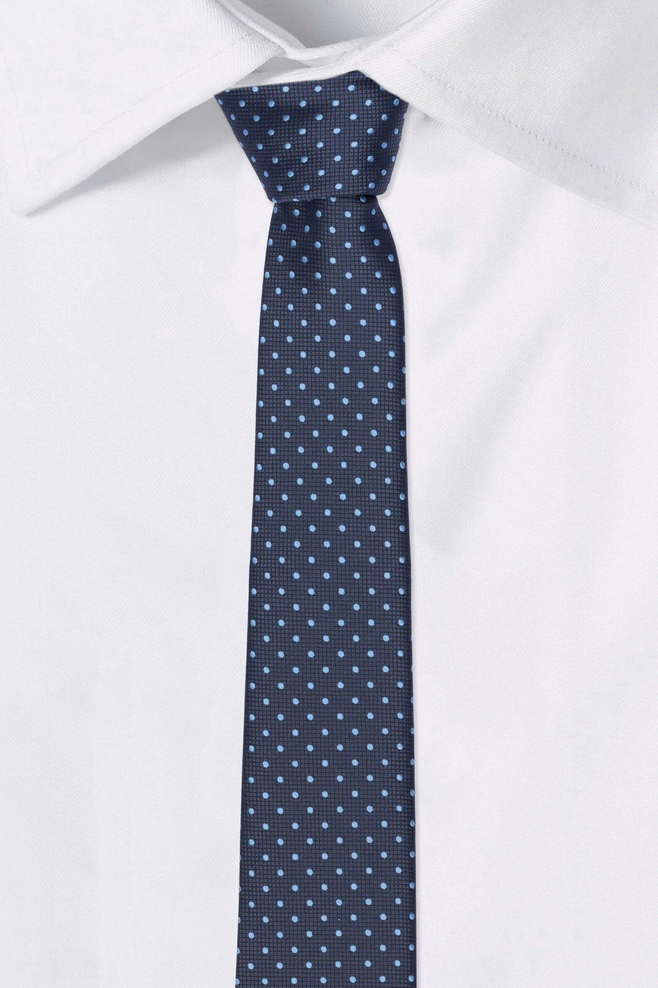 Blue Polka Dot Microfiber Necktie for Men