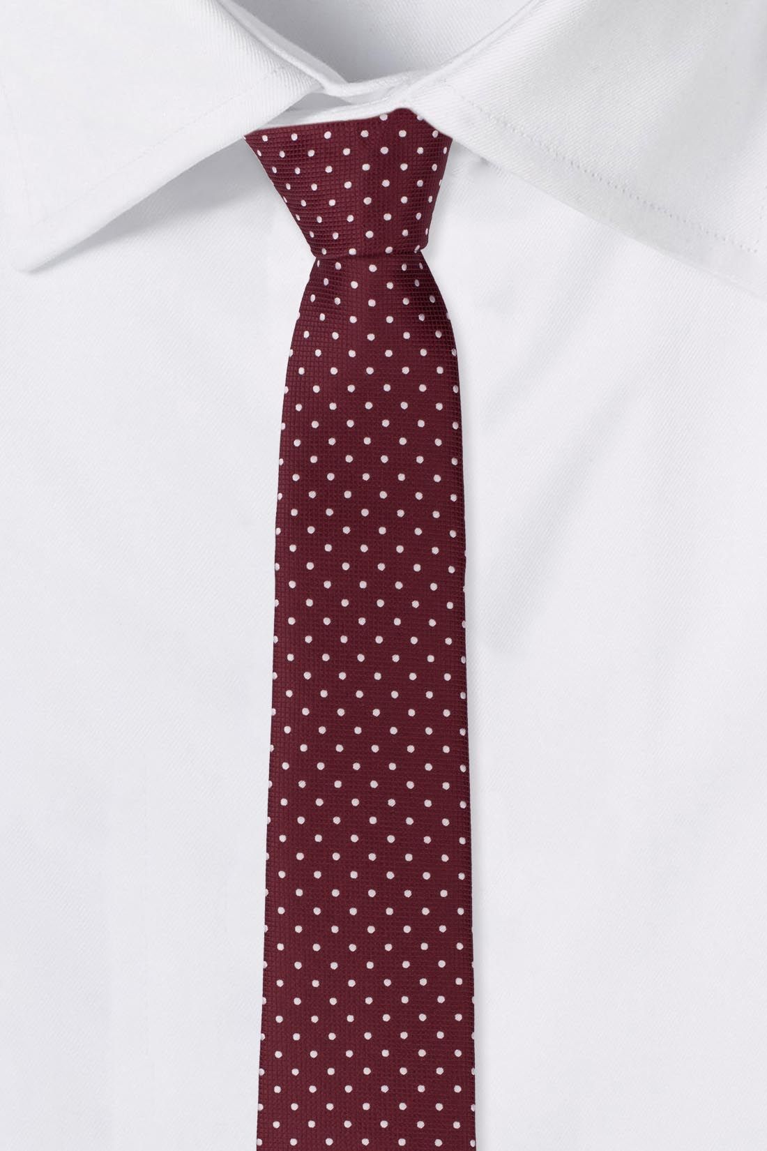 Red Polka Dot Microfiber Necktie for Men