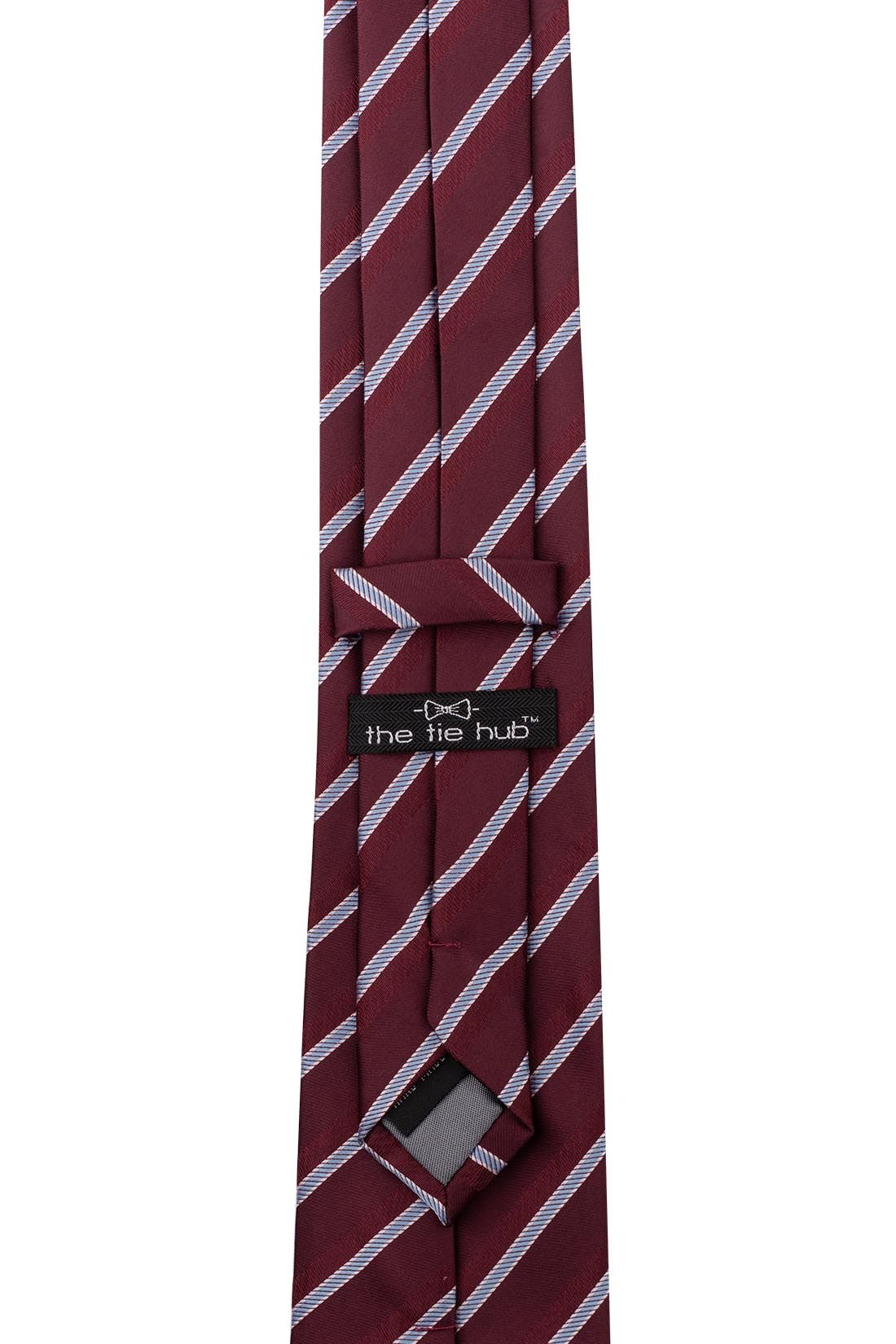 Red Striped Microfiber Necktie for Men