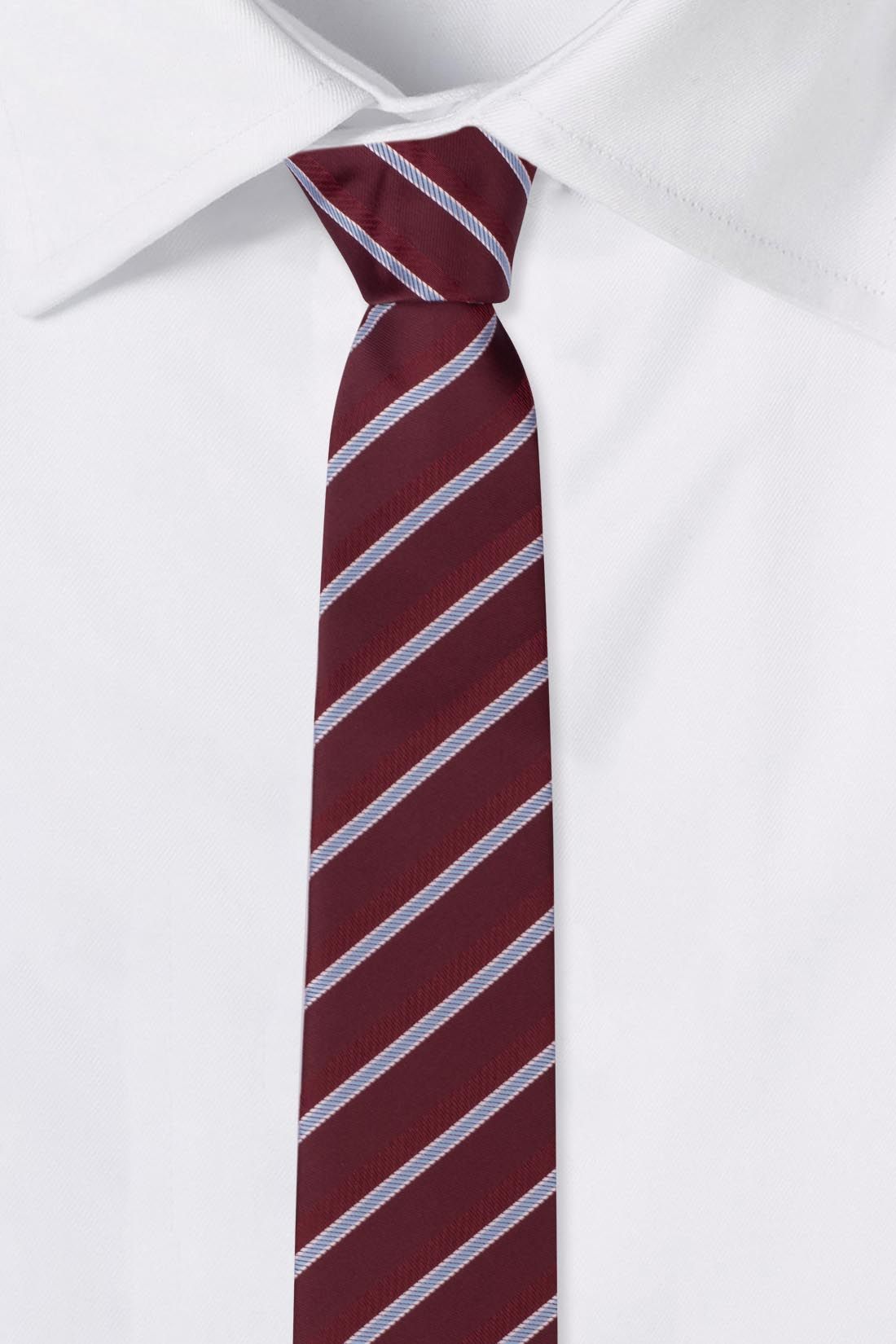 Red Striped Microfiber Necktie for Men