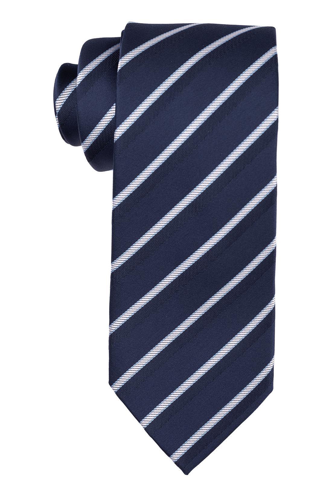 Blue Striped Microfiber Necktie for Men