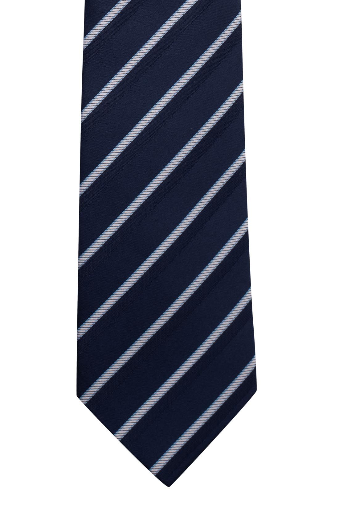 Blue Striped Microfiber Necktie for Men