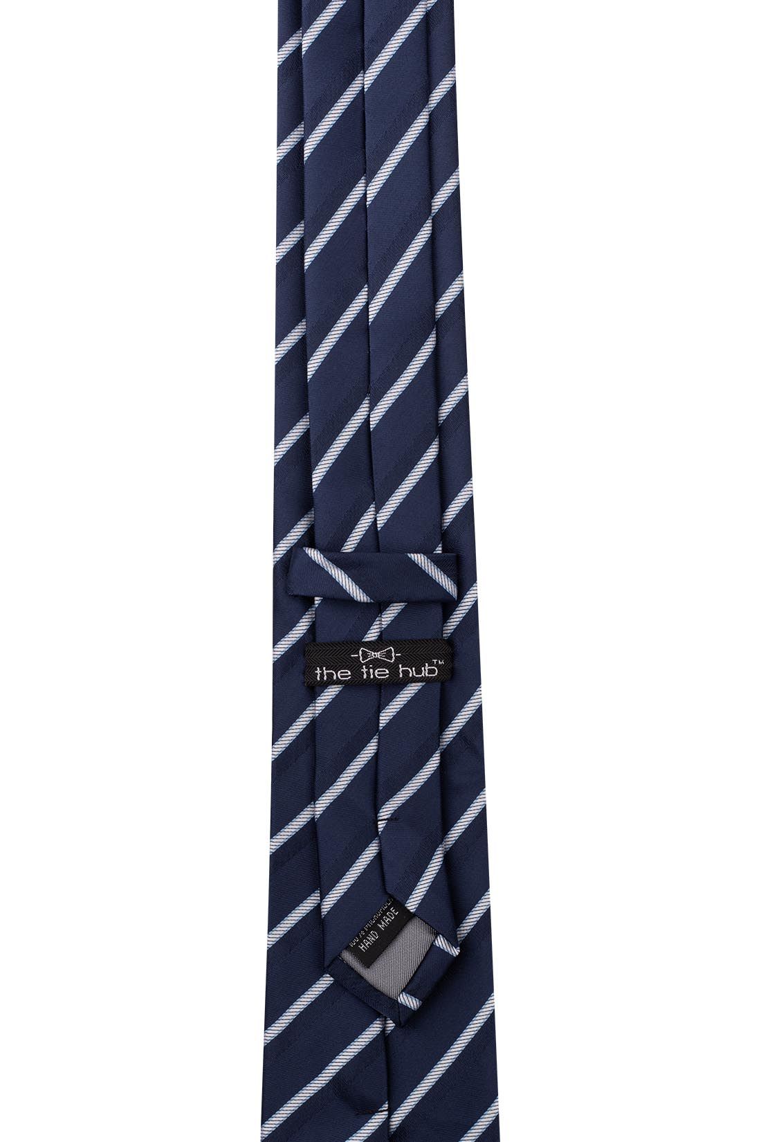 Blue Striped Microfiber Necktie for Men