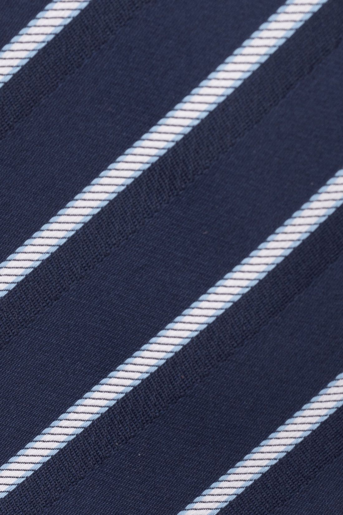 Blue Striped Microfiber Necktie for Men