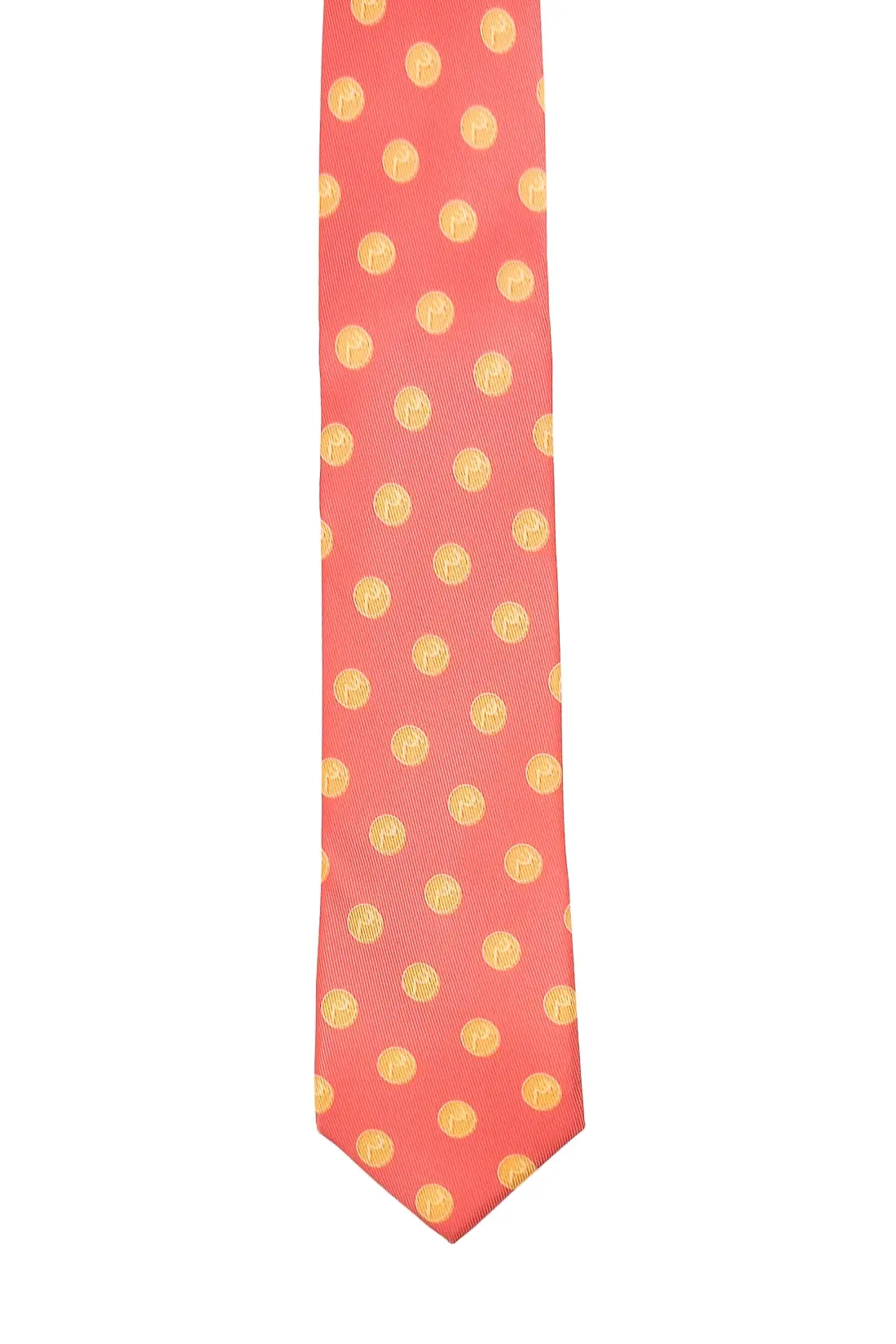 Orange Conversational Microfiber Necktie for Men