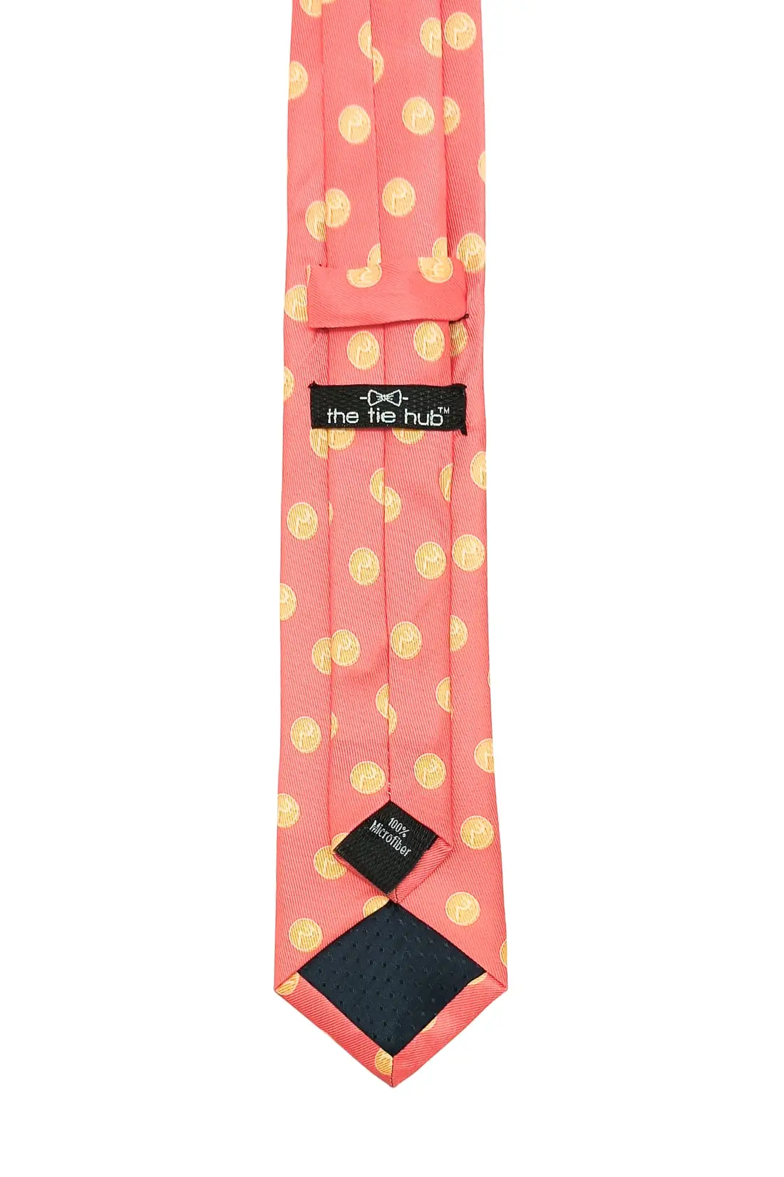 Orange Conversational Microfiber Necktie for Men