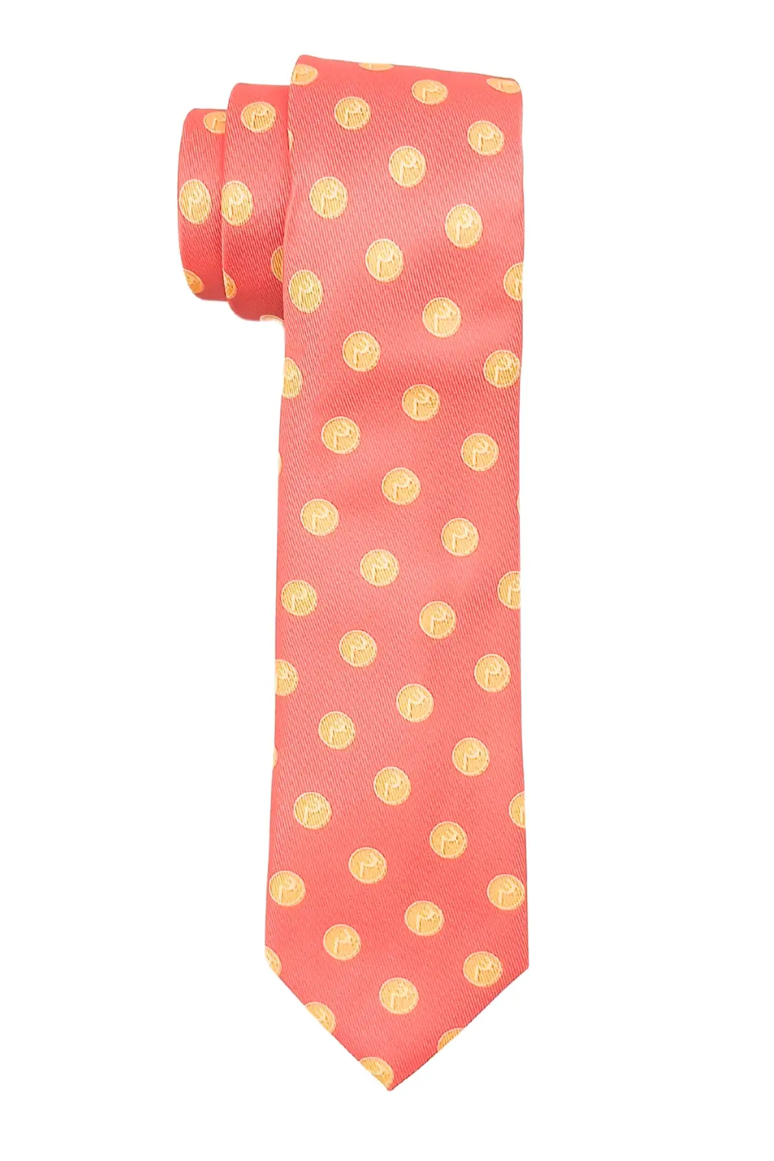 Orange Conversational Microfiber Necktie for Men