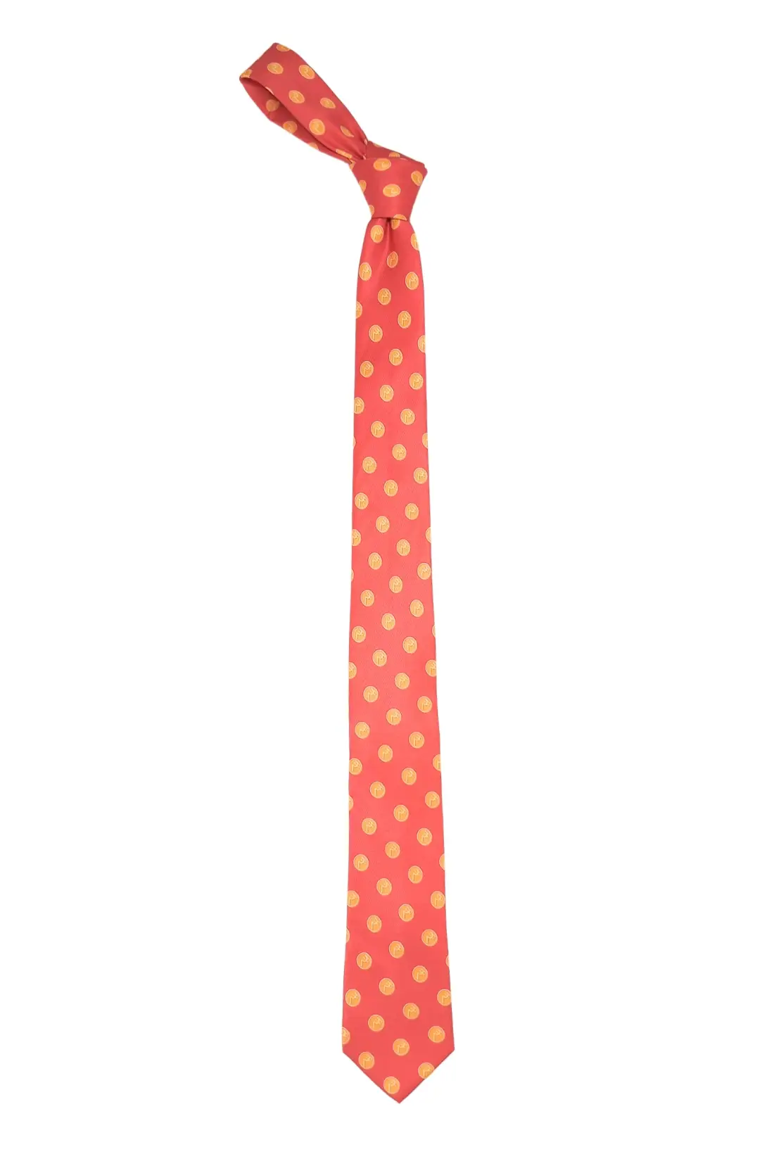 Orange Conversational Microfiber Necktie for Men