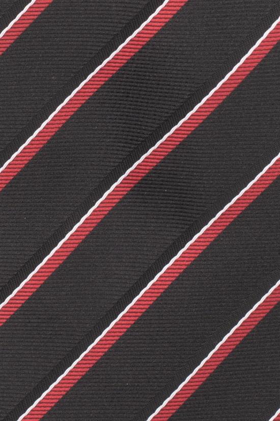 Black Striped Microfiber Necktie for Men