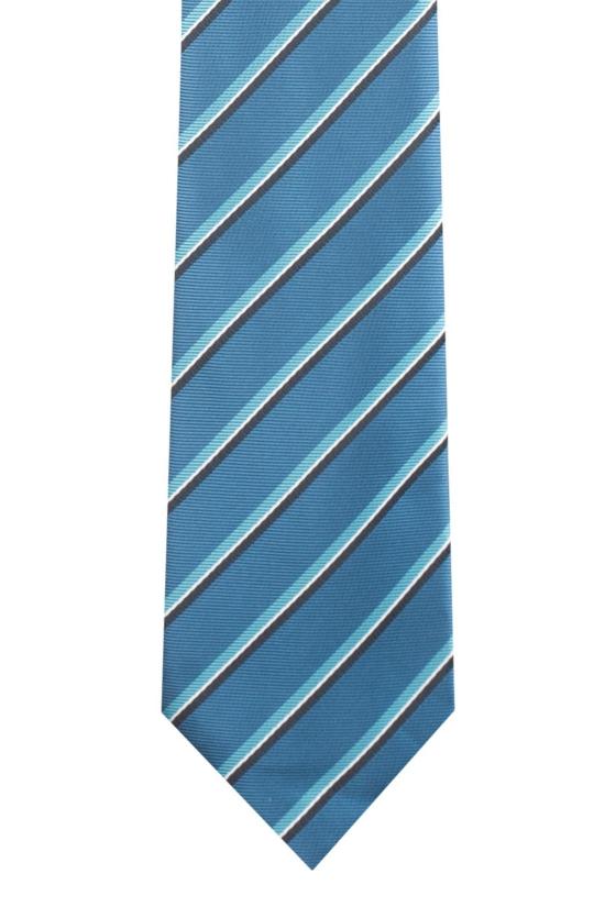 Blue Striped Microfiber Necktie for Men