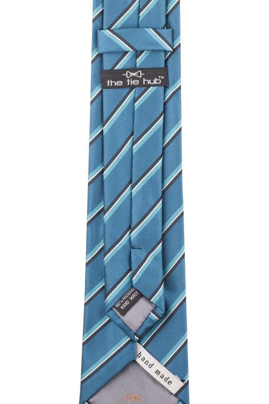 Blue Striped Microfiber Necktie for Men