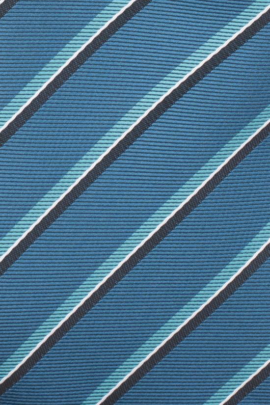 Blue Striped Microfiber Necktie for Men