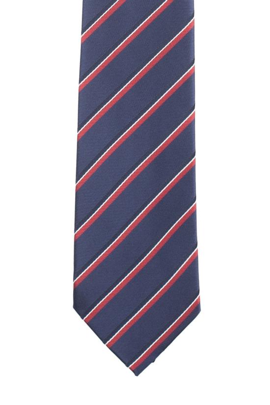 Blue Striped Microfiber Necktie for Men