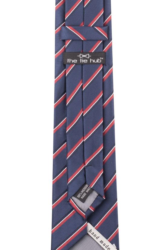 Blue Striped Microfiber Necktie for Men