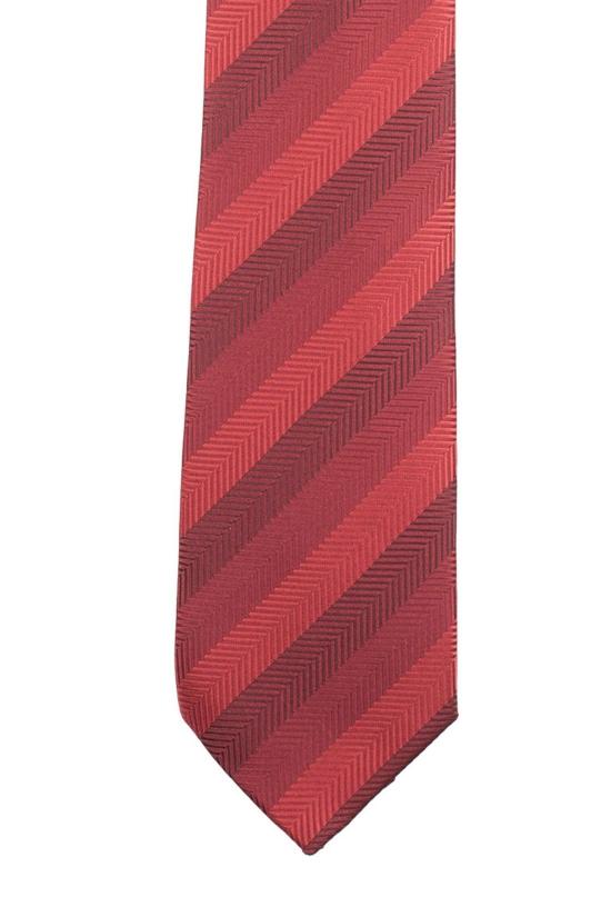 Red Striped Microfiber Necktie for Men