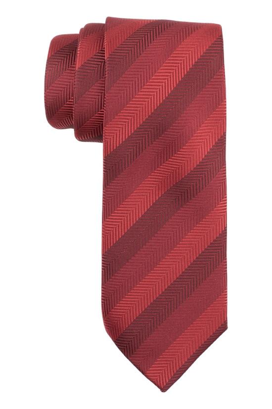 Red Striped Microfiber Necktie for Men