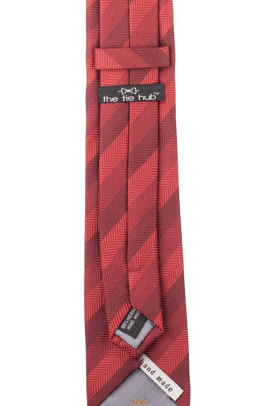 Red Striped Microfiber Necktie for Men