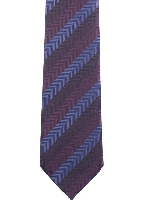 Purple Striped Microfiber Necktie for Men