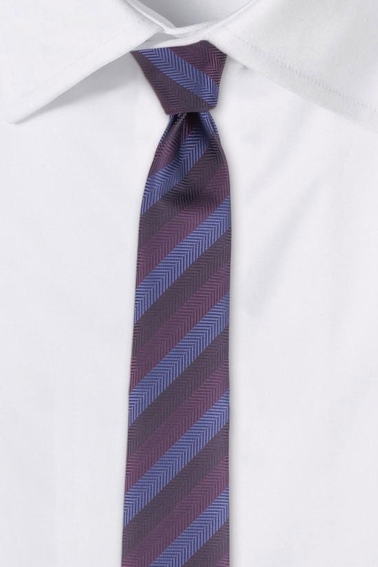 Purple Striped Microfiber Necktie for Men